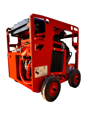 Маслостанция бензиновая GT-35HP-45/300 для сваескусывателя CASTOR в работе